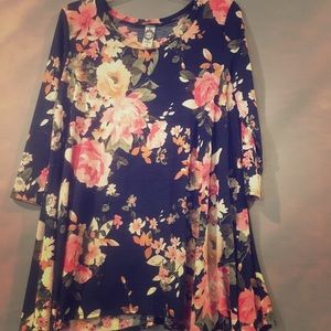 Blue floral tunic
